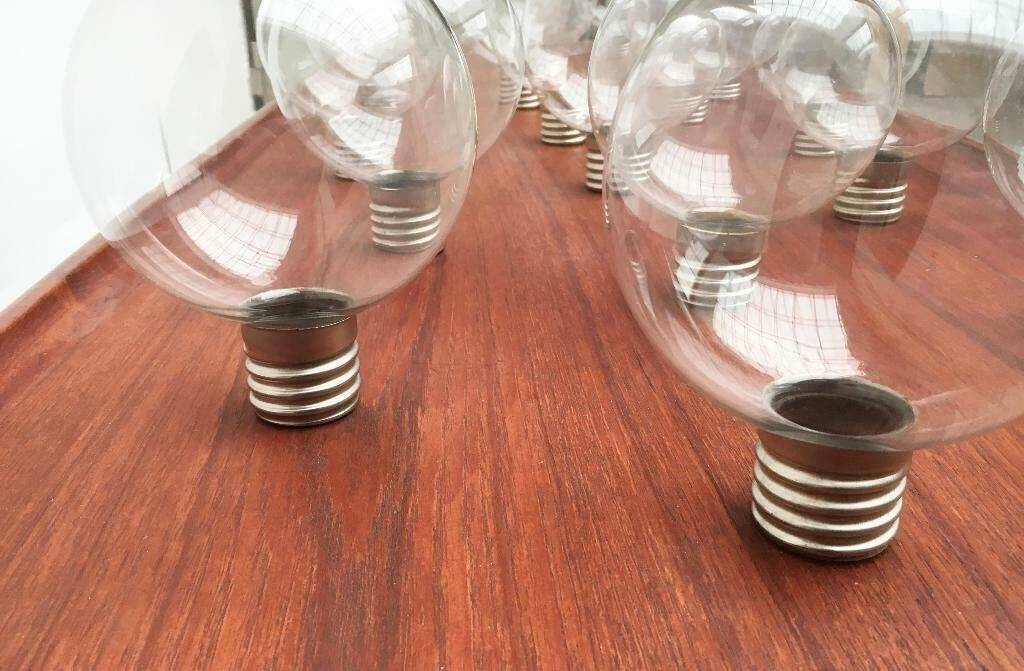 Vintage German Space Age replacement or spare glass piece for lamp by Motoko Ishii for Staff, 1970s.