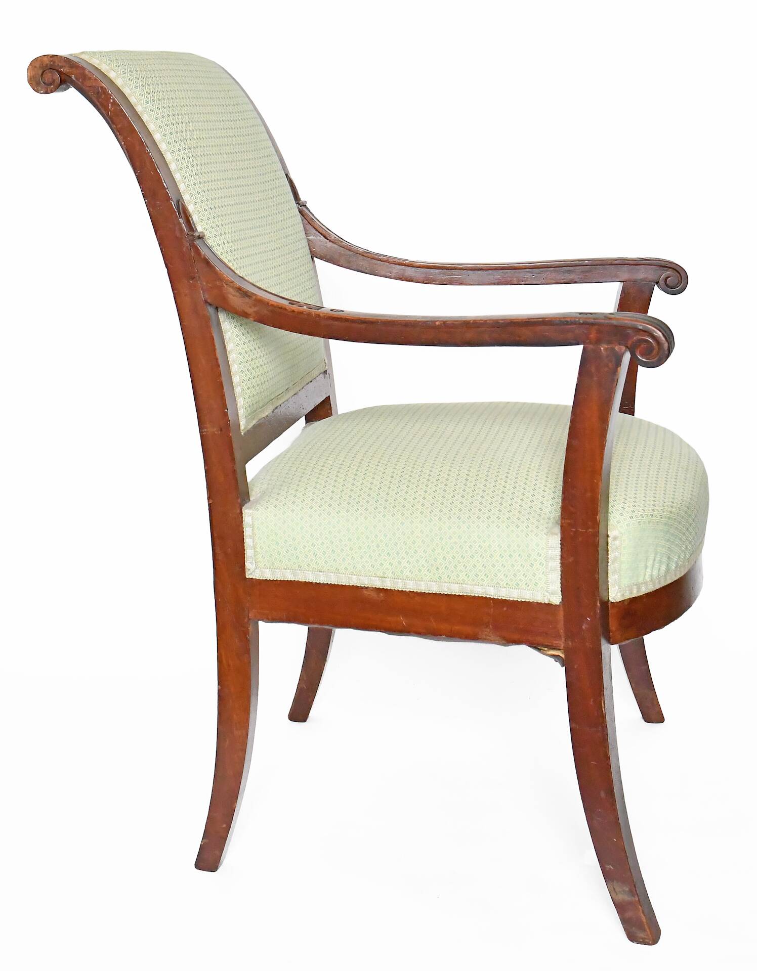 Pair of Restoration period cabriolet armchairs