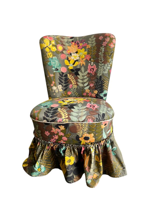 Chaise de cocktail florale vintage/siège simple/fauteuil