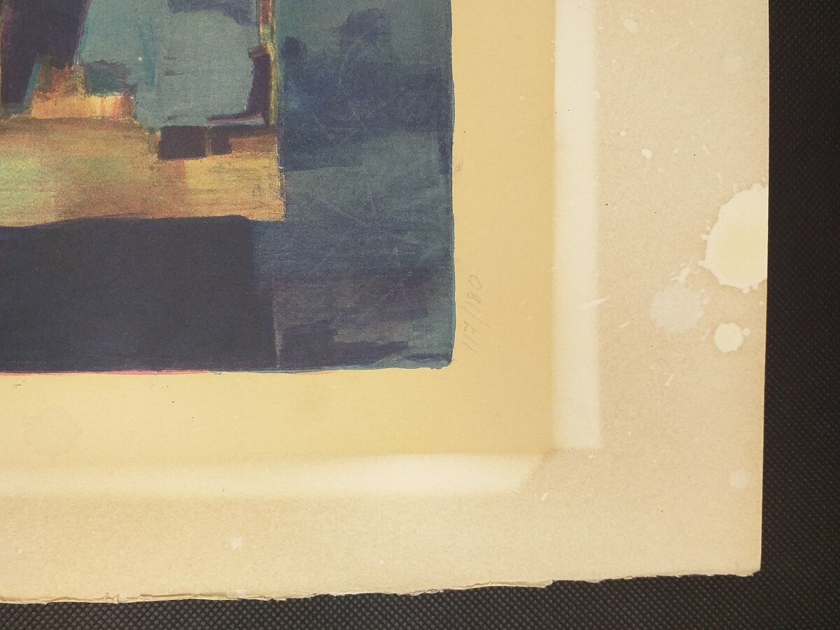 Original color lithograph Toni Agostini, still life