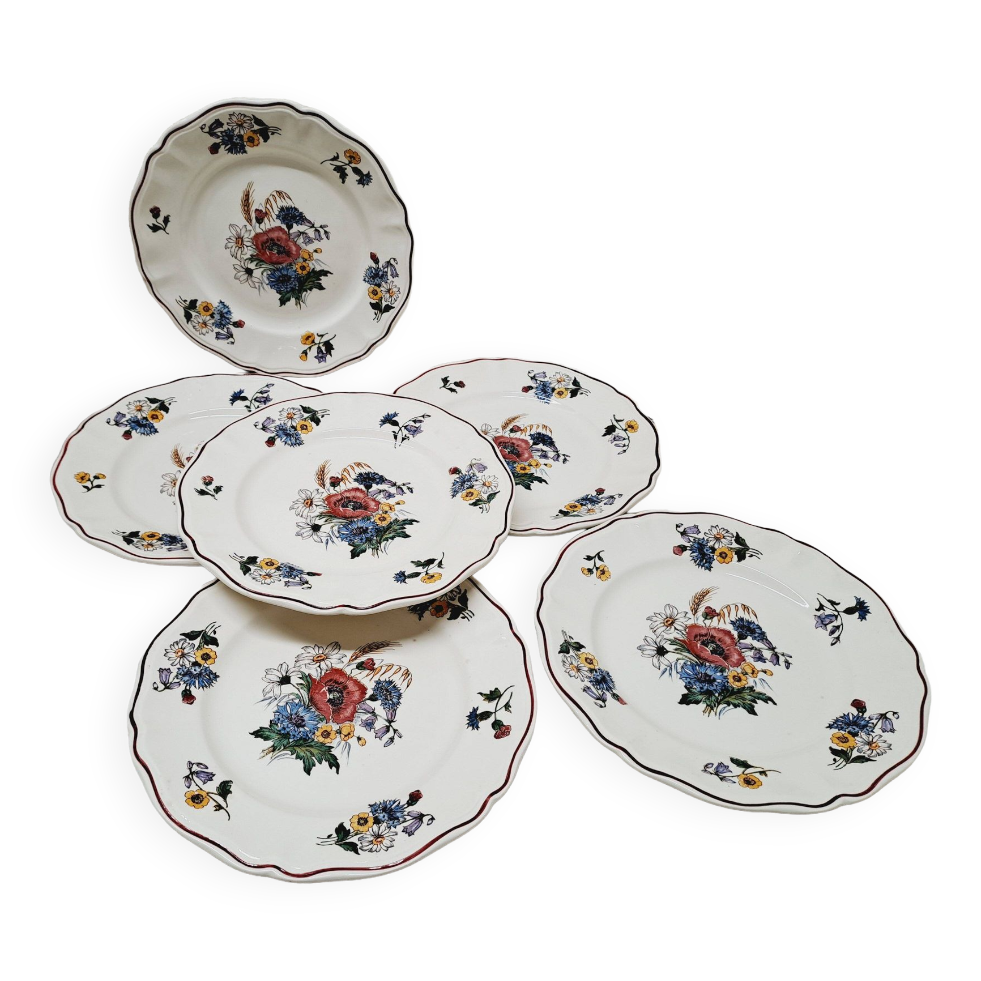 Set 6 assiettes dessert Sarreguemines