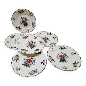 Set of 6 Sarreguemines dessert plates