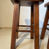 Pair of solid wood stools – vintage rustic style