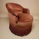 Vintage pink armchair / one seat / fringed armchair