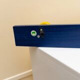 Pierre Sala Wardrobe in postmodern Memphis design - blue and yellow painted spruce wood armoire