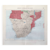 Vintage map of South Africa 38x43cm from 1950