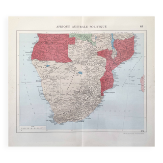 Vintage map of South Africa 38x43cm from 1950