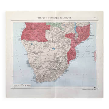 Vintage map of South Africa 38x43cm from 1950