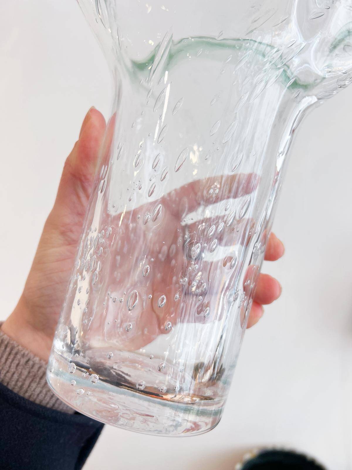 Draped blown glass vase