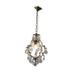 Old brass chandelier with glass stamps
