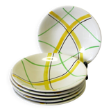 6 soup plates from Gien, "Sarabande" model, in very good condition.