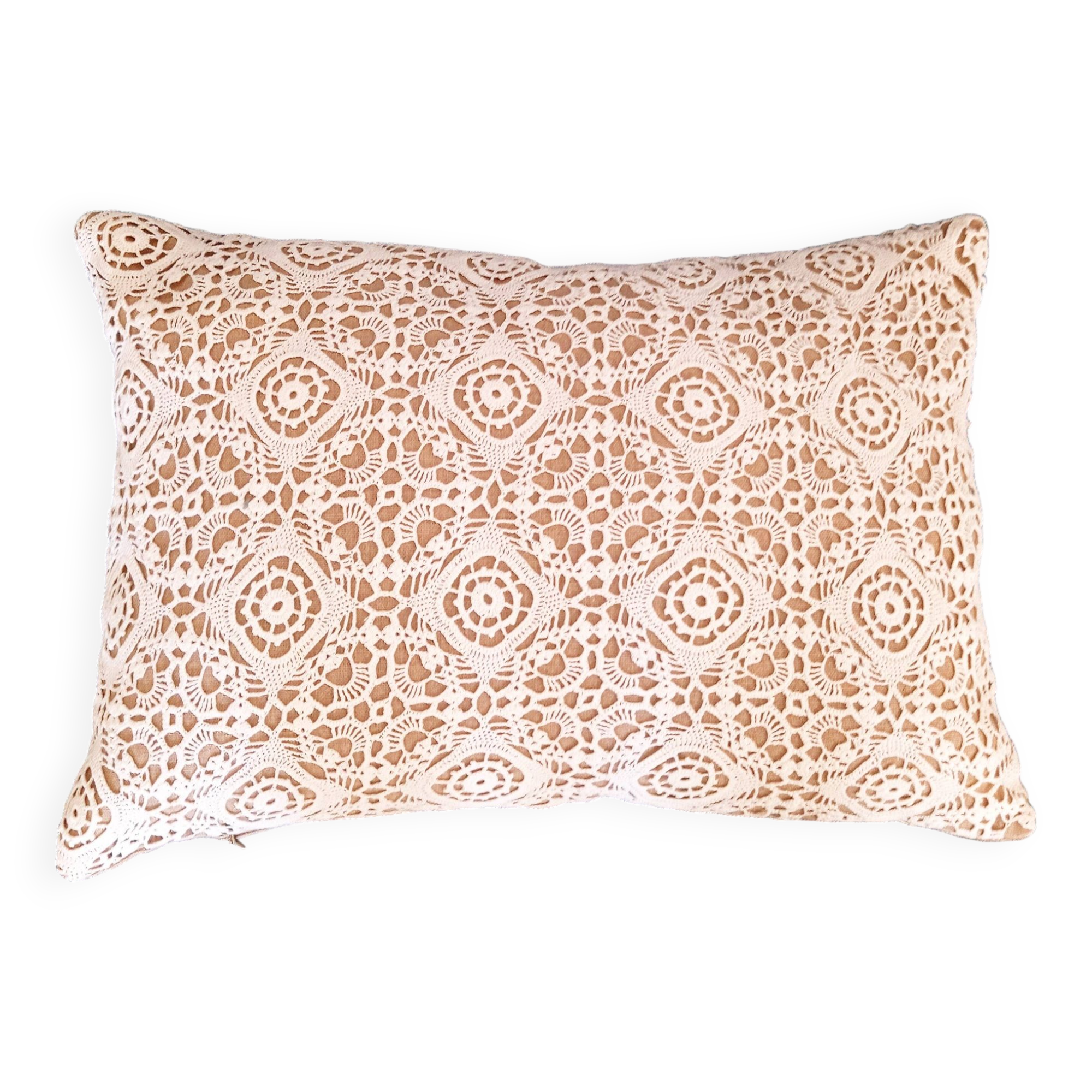Coussin Lin et coton crochet