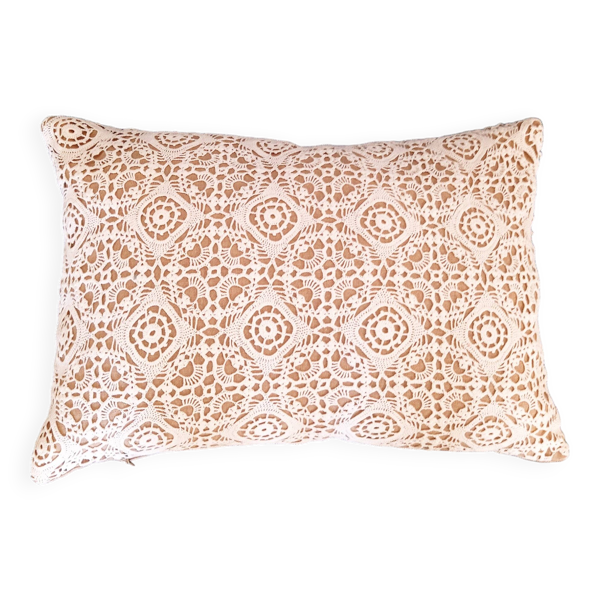 Coussin Lin et coton crochet