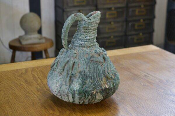 Designer ceramic vase in terracotta signed 1968