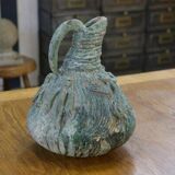 Designer ceramic vase in terracotta signed 1968