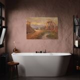 Italian landscape painting signed B. Ferrari from the 30s