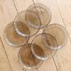 6 vintage dessert plates in smoked glass – Floral relief petal effect