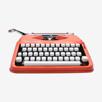 Machine à écrire Hermes baby orange révisée ruban neuf