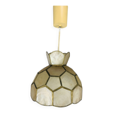 Vintage 60s mother-of-pearl and brass pendant light
