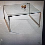 T53 Coffee and Side Tables in Brass and Glass by Peter Ghyczy, 1970s, Set of 3