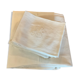 Tablecloth and 12 towels.damask fabrics .embroidered JC