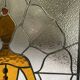 Vitrail décoratif Femme en méditation, Art du yoga en verre coloré, 48 × 66