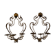 Pairs of sconces with 3 brass fires early XXth