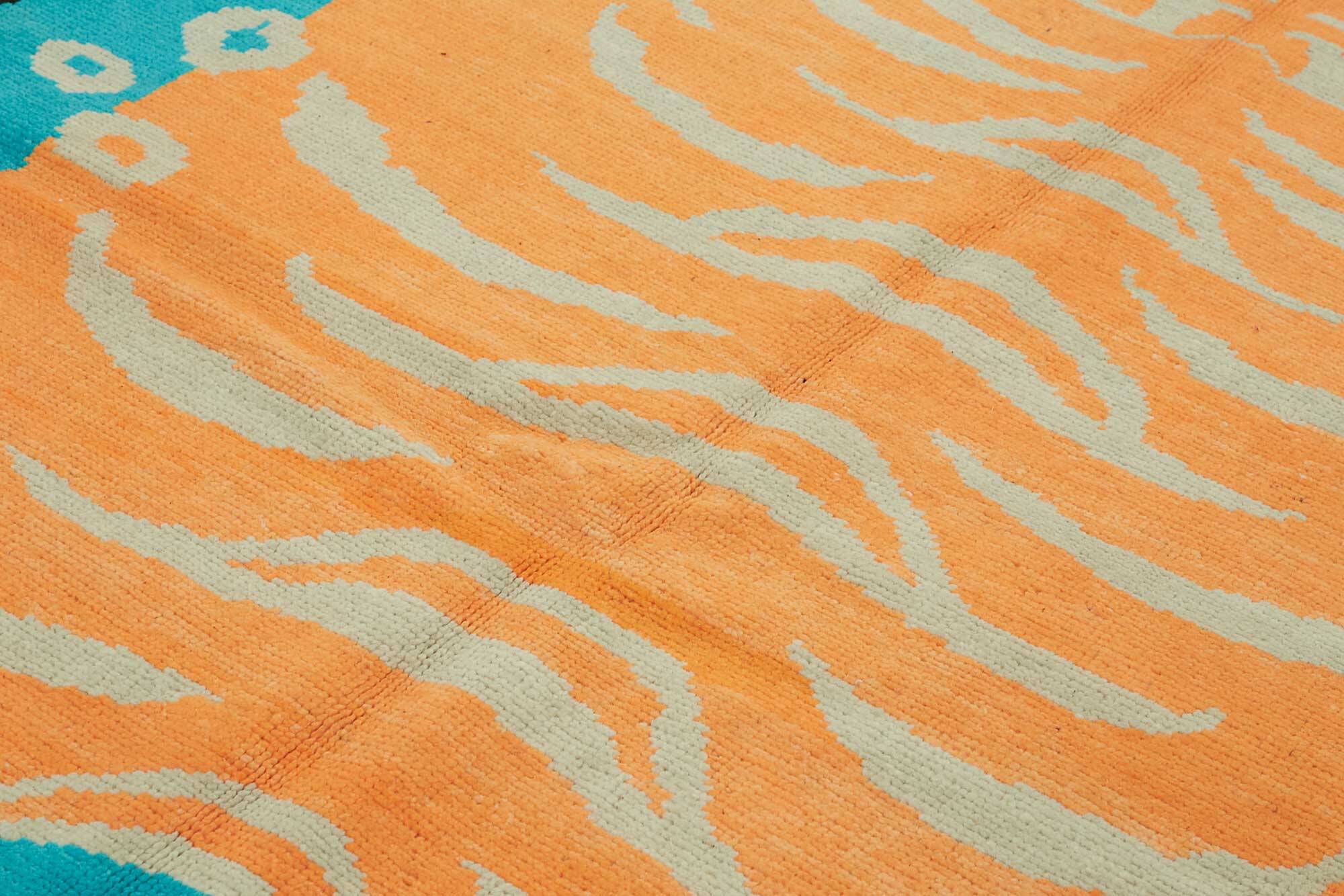 Tapis tigre turc en laine noué à la main 212 cm x 304 cm