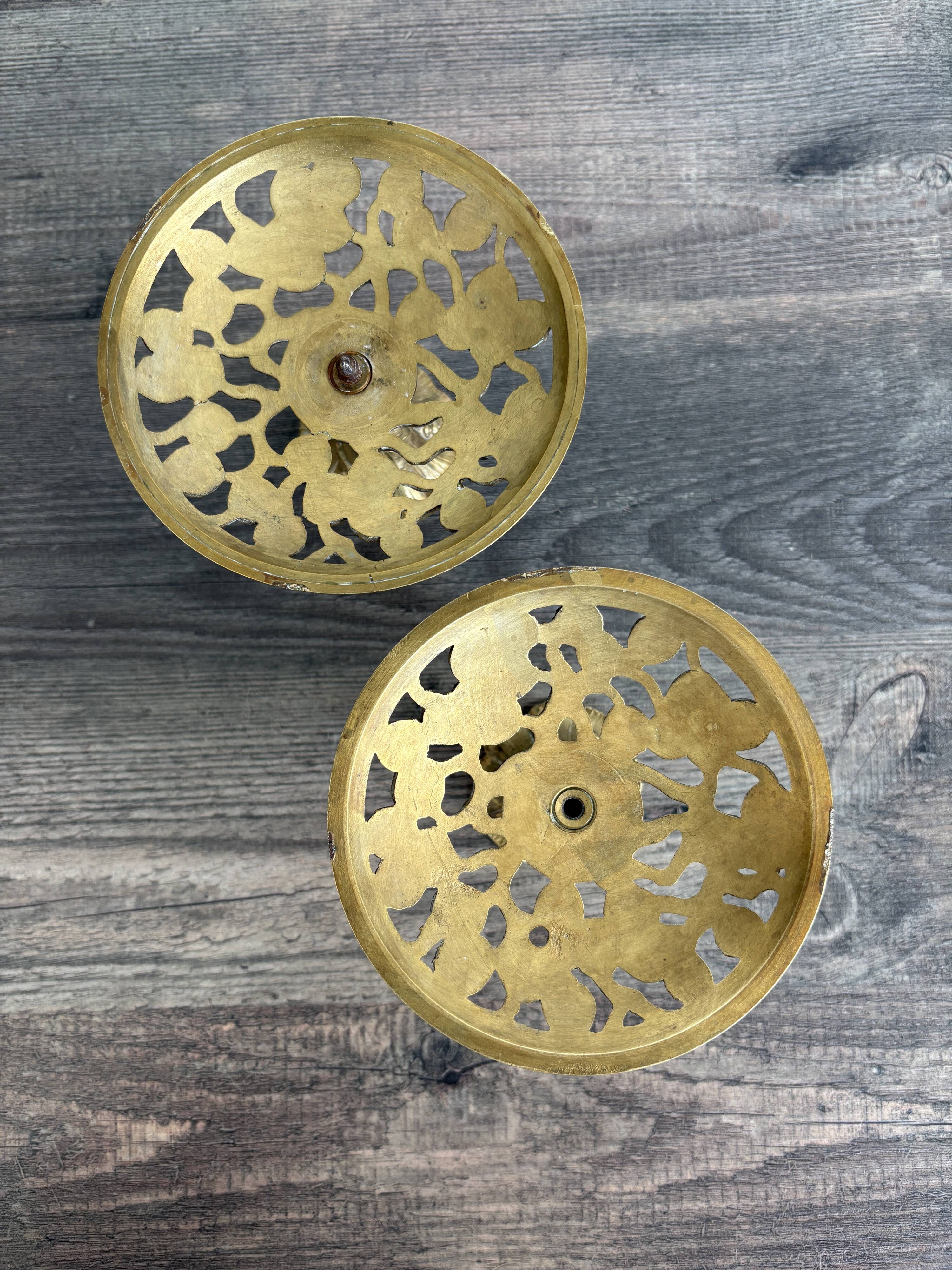 Pair of Art Nouveau Gilded Bronze Candle Holders