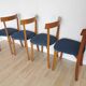 Set of 4 Calligaris Dining Chairs: Mid-Century Italian Design, Blue Fabric