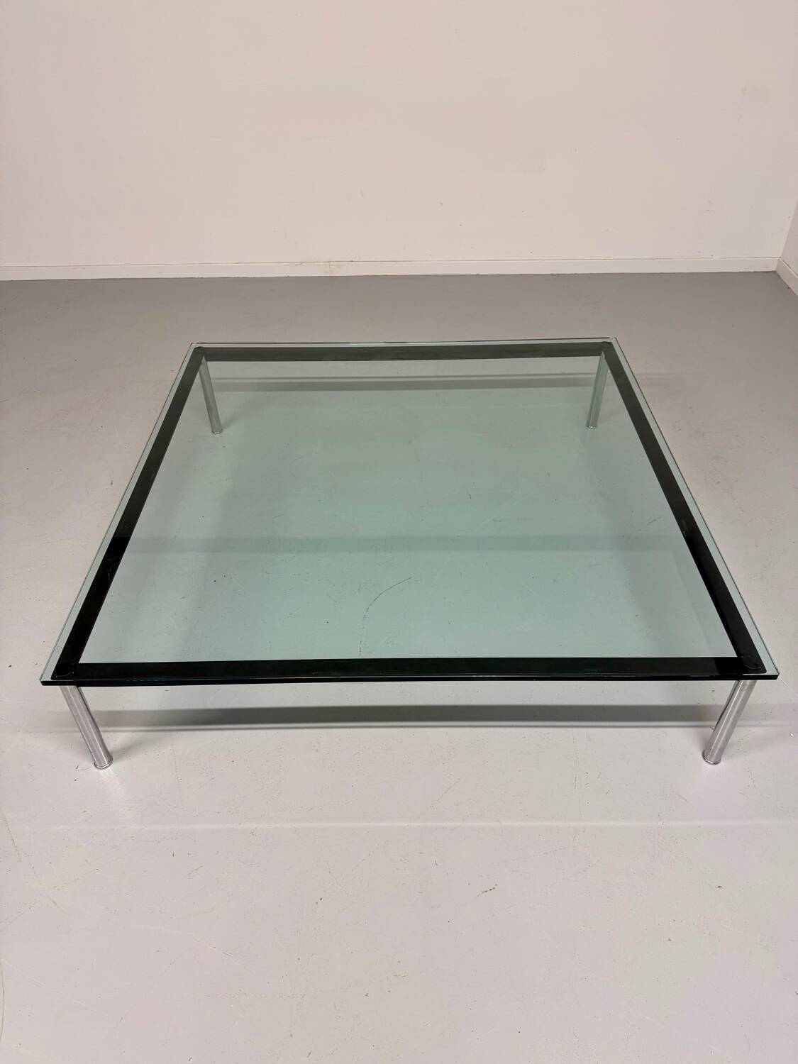 XXL coffee table LC10 design by Le Corbusier for Cassina, 1980s, glass.