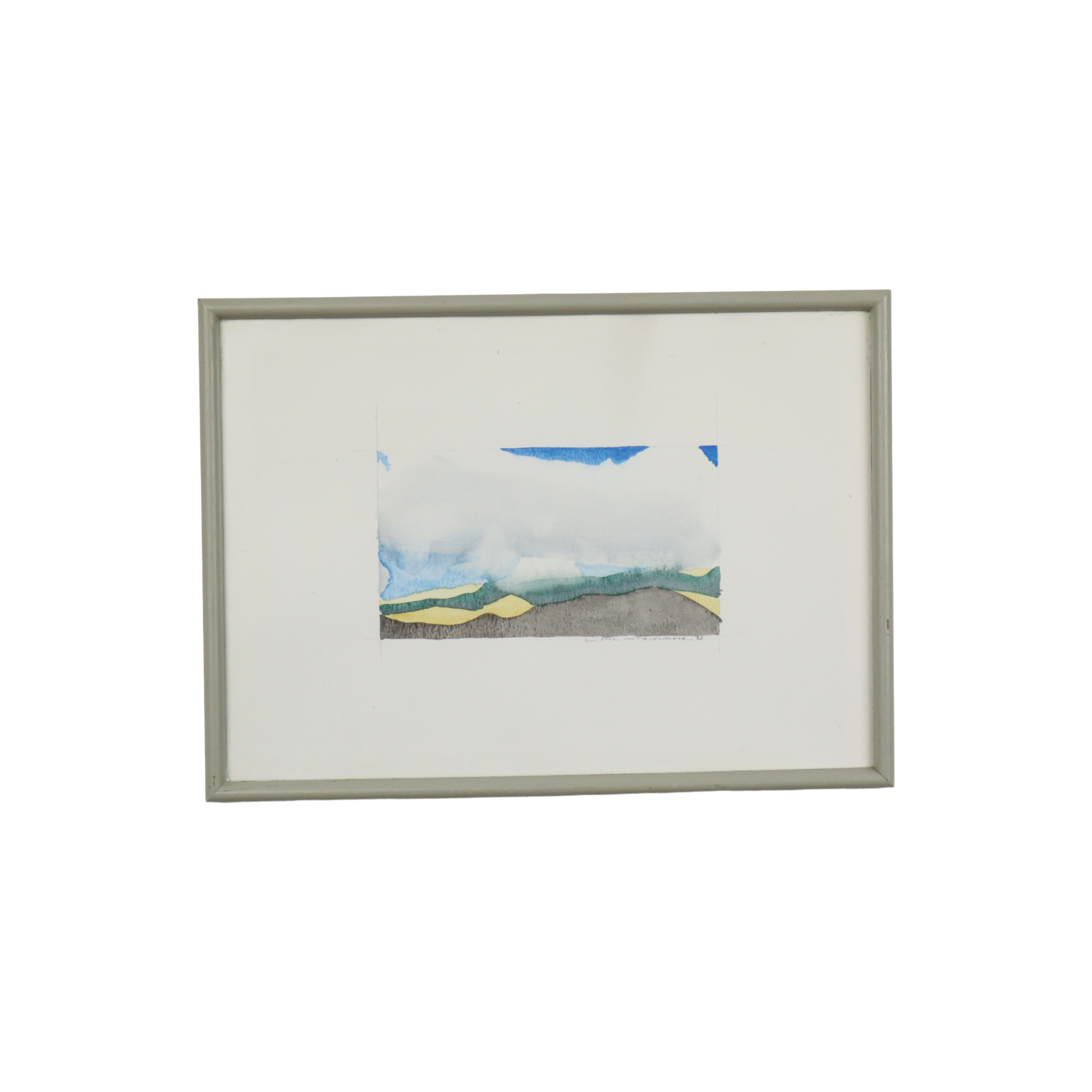 Watercolor The Calm Sea Lieven Florizoone Signed and Dated 1982