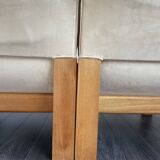 Canapé trois modules en alcantara beige