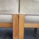Three-module sofa in beige Alcantara