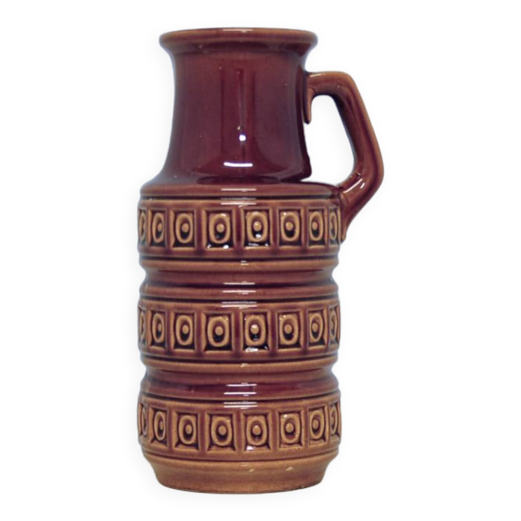 vintage brown West Germany Scheurich can vase