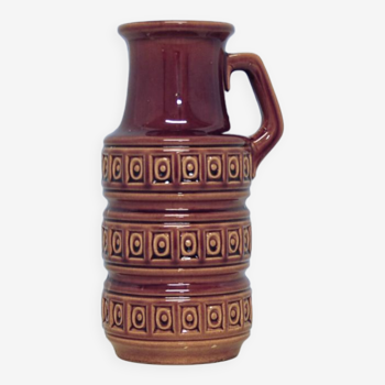 vintage brown West Germany Scheurich can vase