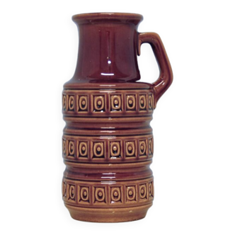 vintage brown West Germany Scheurich can vase