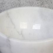Gabriella – White Natural Marble Bowl with handles  | L 32cm W 20cm H 10cm