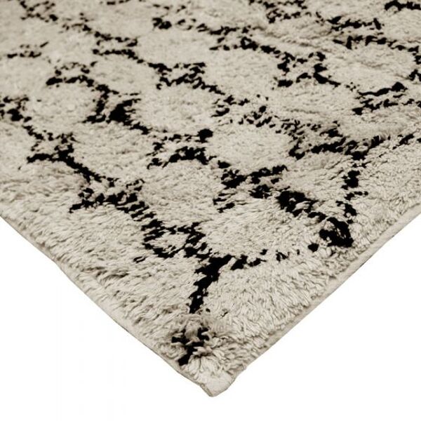 Tapis berbere ecru motif tribal noir 160x230 cm
