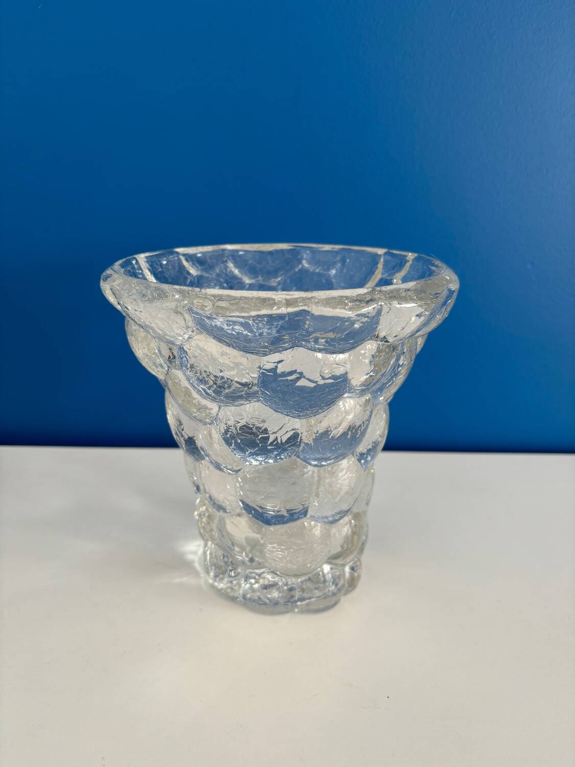 P Davesn honeycomb crystal vase, France