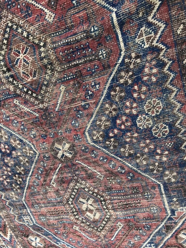 Carpet old persian hand made ghashghai wool 97 x 152 cm