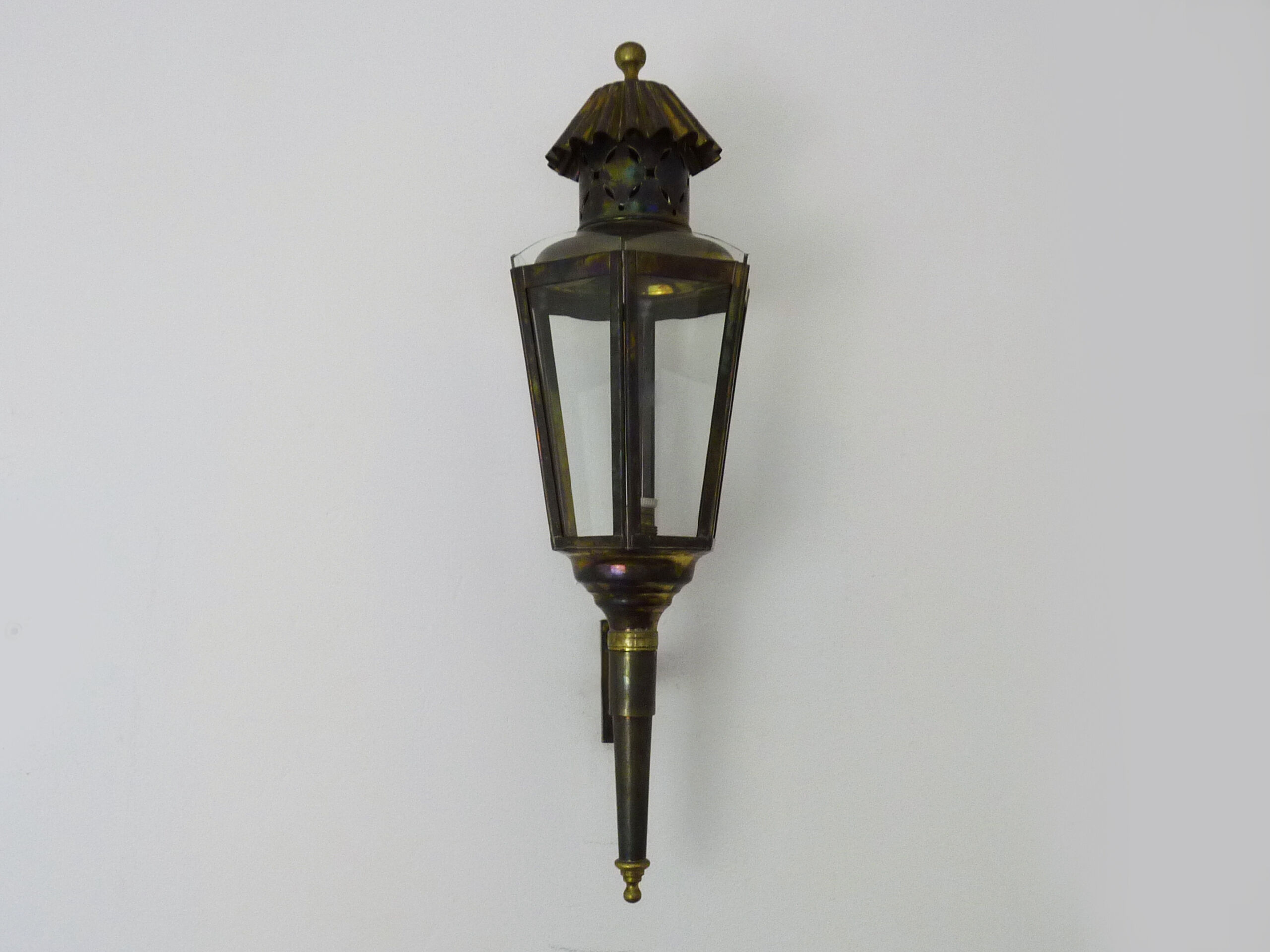 Old carriage lantern, cab, copper with 6 faces. Interior lamp. Year 60 70