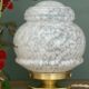 Vintage Art Deco globe table lamp in white Clichy glass