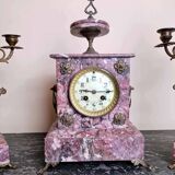 Clock And Its Two Candlesticks Napoleon III Period