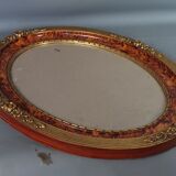 Old oval frame gilded stucco wood