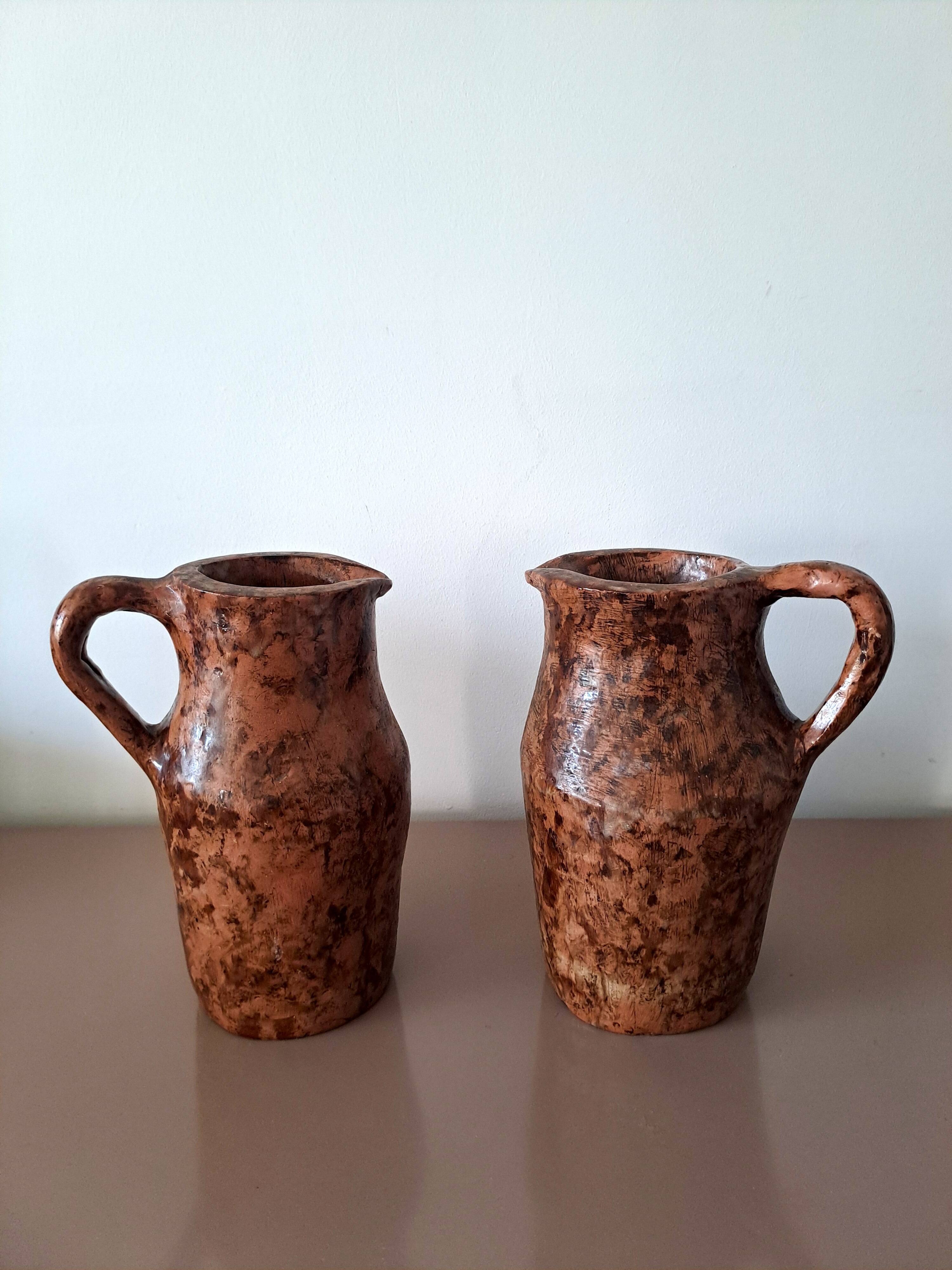 Pair of handcrafted terracotta pitchers – 3 kg each