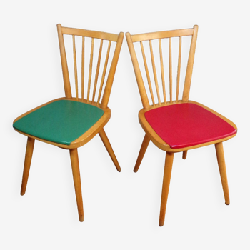Duo de chaises vintage skaï