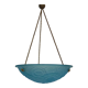 Suspension vasque art déco 1 feu, en pâte de verre bleu, années 30