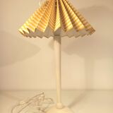 Vintage striped yellow white table lamp 1960s