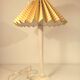 Vintage striped yellow white table lamp 1960s